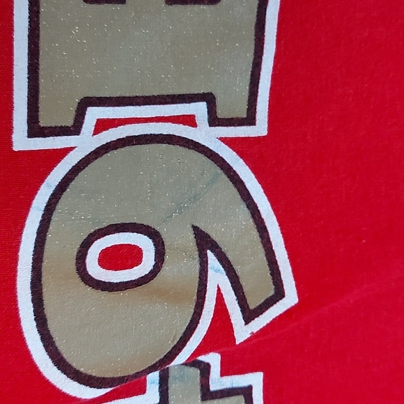 Vintage 1980s  San Francisco 49ers T Shirt.  Red Single Stitch Size Large - Picture 5 of 7
